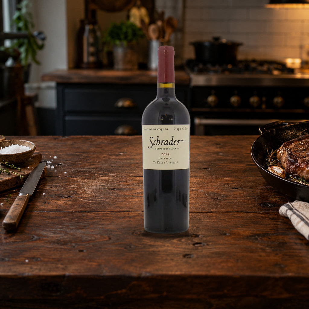 Schrader Cabernet Sauvignon Monastery Block To Kalon Vineyard Oakville 2023 skillet steak table