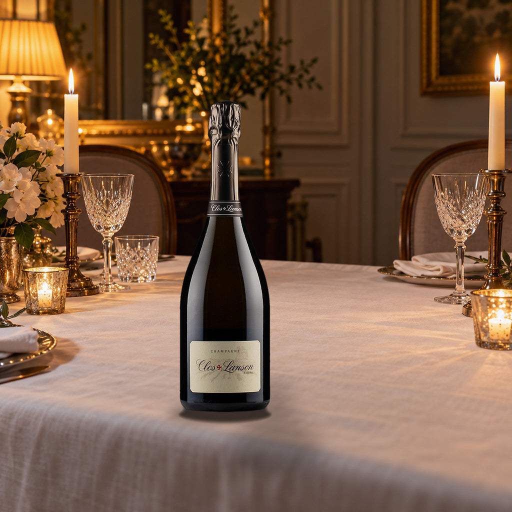 Lanson Champagne Brut Blanc De Blancs Clos Lanson 2007 With Wood Box supper table