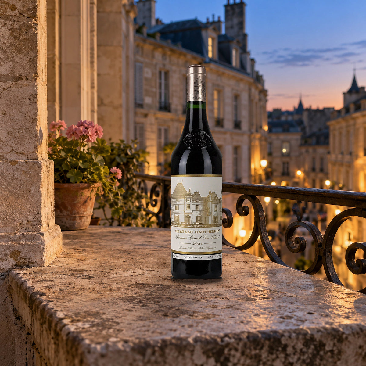 Chateau Haut Brion Pessac Leognan 2021 With Wood Box townhouse balcony