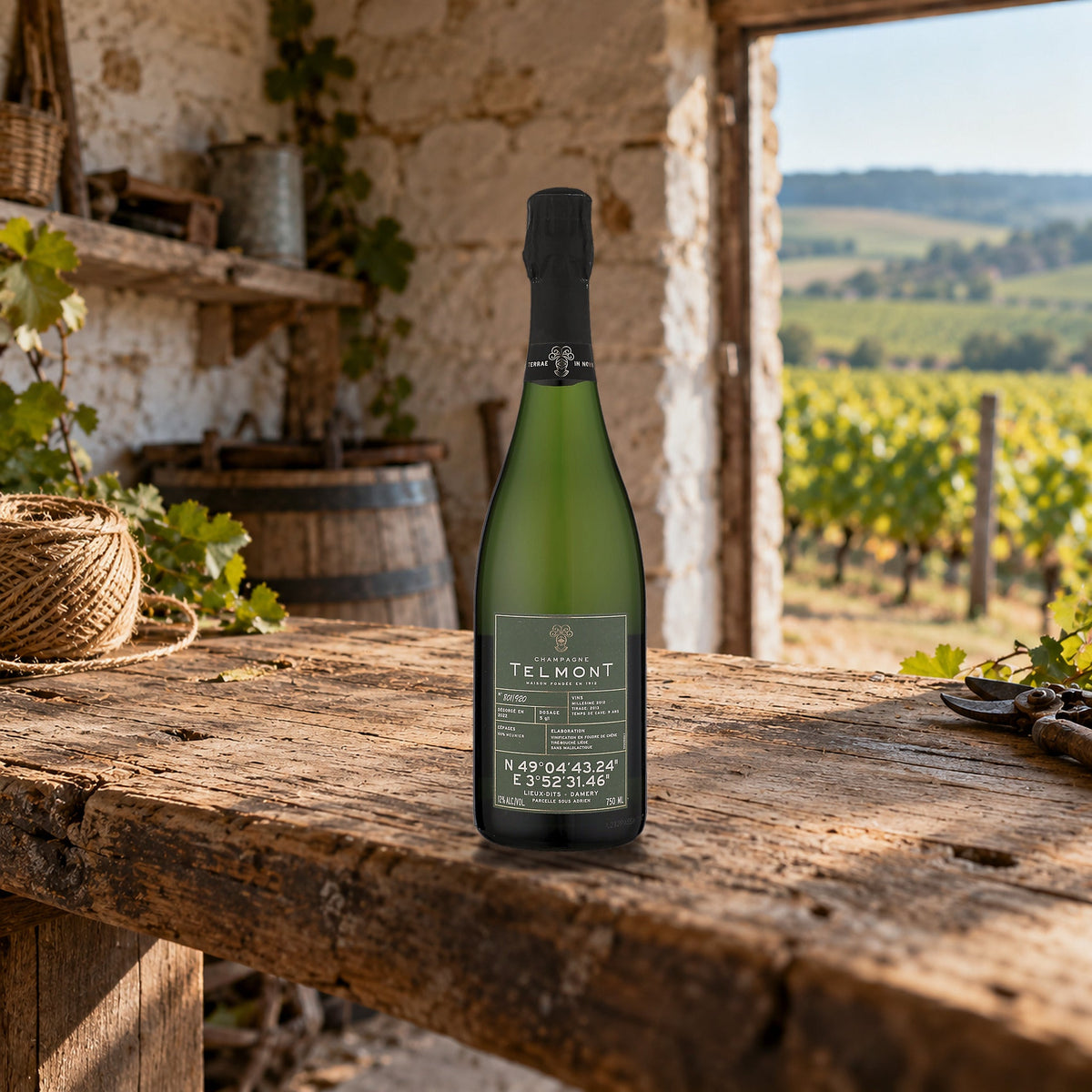 Telmont Champagne Extra Brut Lieux-Dits 2012 vigneron hut shelf