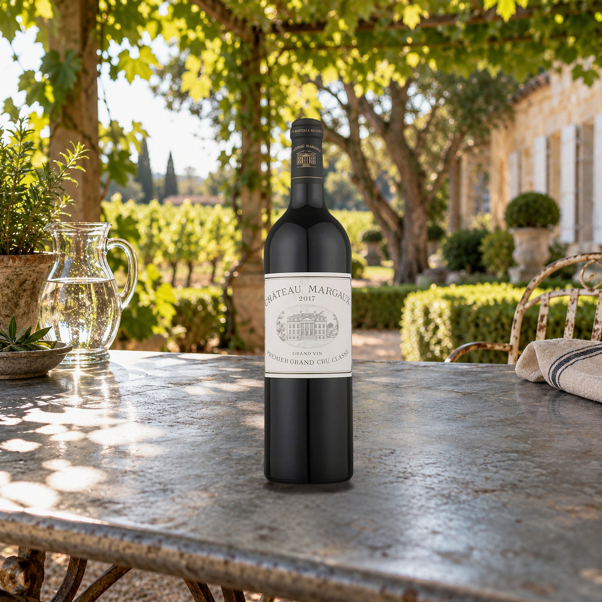 Chateau Margaux Margaux 2017 With Wood Box vine trellis table