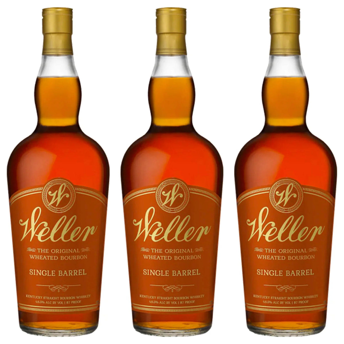 W.L. Weller Single Barrel Kentucky Straight Bourbon Whiskey 3-Pack