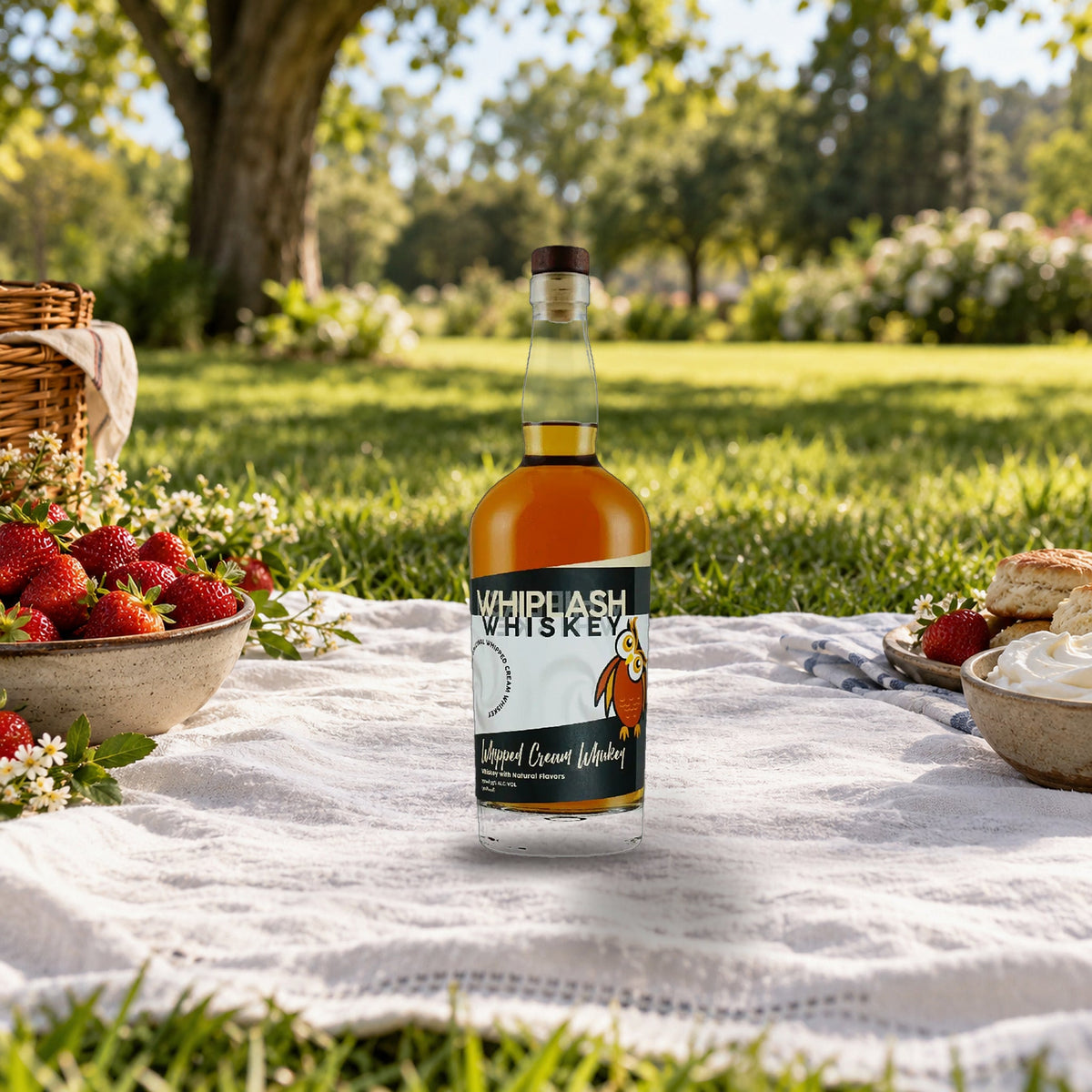 Whiplash Whipped Cream Flavored Whiskey strawberry picnic