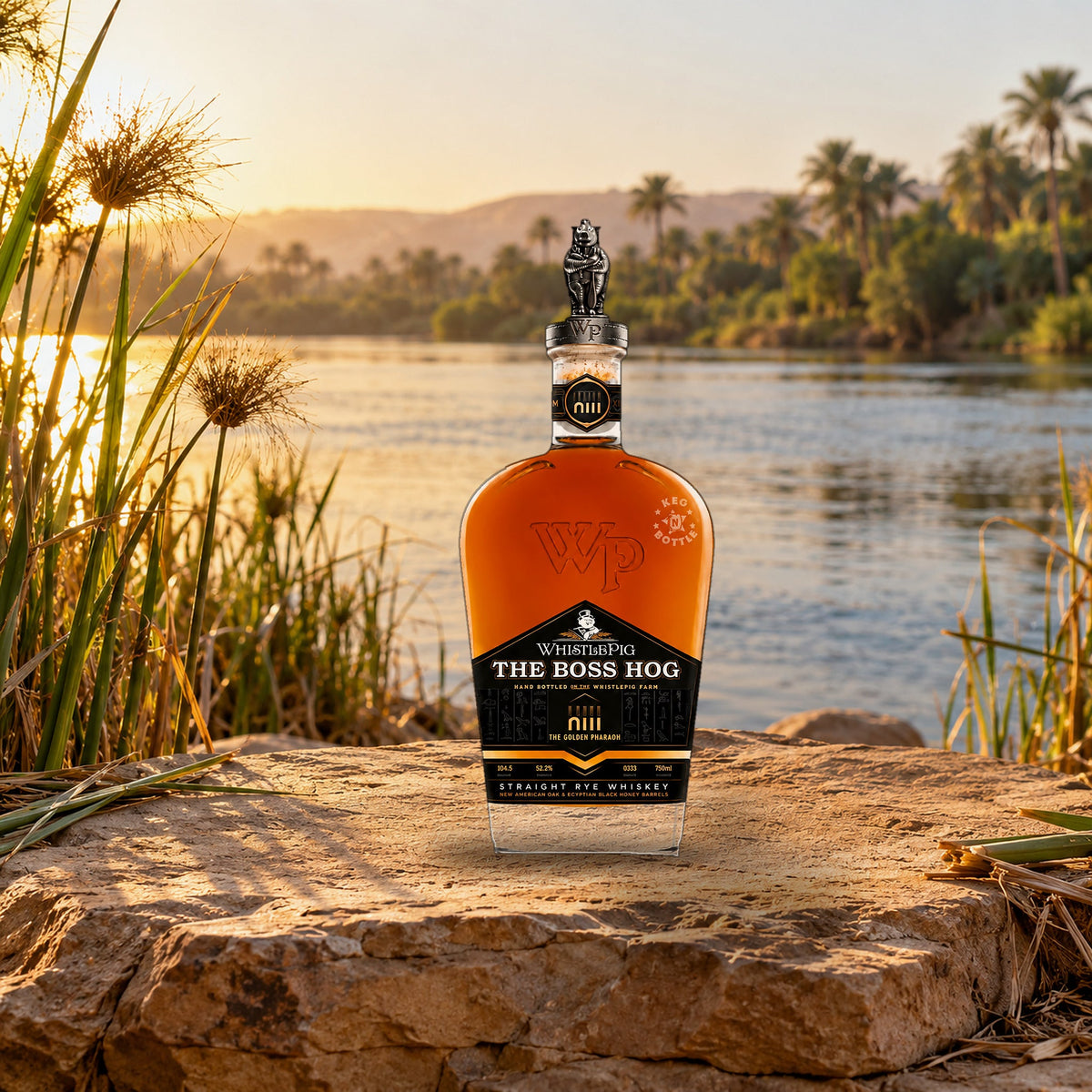 WhistlePig The Boss Hog XIII The Golden Pharaoh Straight Rye Whiskey papyrus riverbank