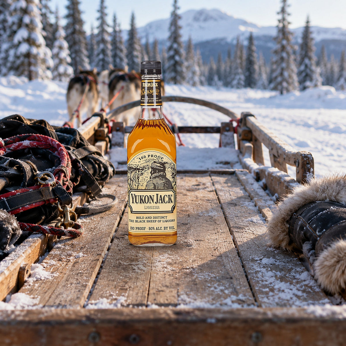 Yukon Jack Original Liqueur dog sled